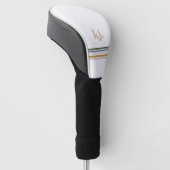 Chique Retro Strepen Monogram Golfheadcover (Schuin)
