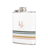 Chique Retro Strepen Monogram Heupfles (Links)