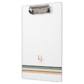 Chique Retro Strepen Monogram Klembord (Links)