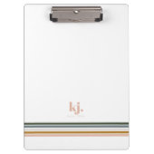 Chique Retro Strepen Monogram Klembord (Voorkant)
