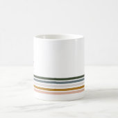 Chique Retro Strepen Monogram Koffiemok (Center)