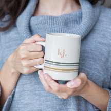 Chique Retro Strepen Monogram
