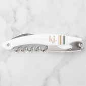 Chique Retro Strepen Monogram Kurkentrekker (Achterkant)