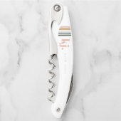 Chique Retro Strepen Monogram Kurkentrekker (Voorkant)