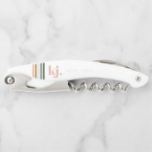 Chique Retro Strepen Monogram Kurkentrekker (Voorkant)