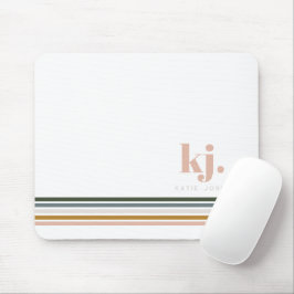 Chique Retro Strepen Monogram Muismat