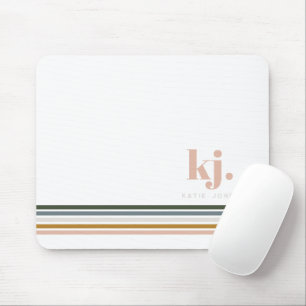 Chique Retro Strepen Monogram Muismat
