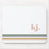 Chique Retro Strepen Monogram Muismat (Voorkant)