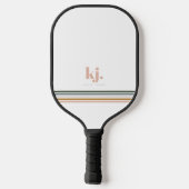 Chique Retro Strepen Monogram Pickleball Paddle (Achterkant)