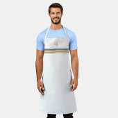 Chique Retro Strepen Monogram  Schort (Gedragen)