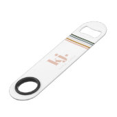 Chique Retro Strepen Monogram Speed Flessenopener (Voorkant Gekanteld)