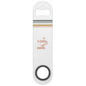 Chique Retro Strepen Monogram Speed Flessenopener (Achterkant)