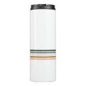 Chique Retro Strepen Monogram Thermosbeker (Achterkant)