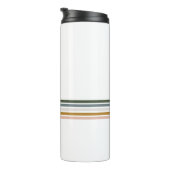 Chique Retro Strepen Monogram Thermosbeker (Geroteerd rechts)