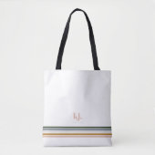 Chique Retro Strepen Monogram Tote Tas (Voorkant)