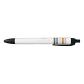 Chique Retro Strepen Monogram  Zwarte Inkt Pen (Bodem)