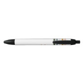 Chique Retro Strepen Monogram  Zwarte Inkt Pen (Achterkant)