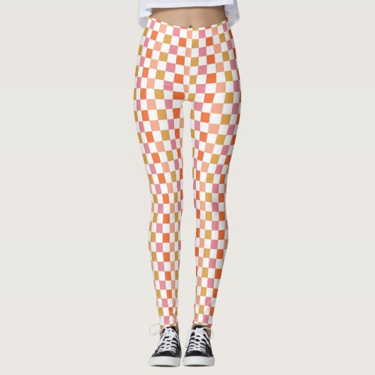 Chique Retro Urban Checkerboard Leggings (Voorkant)