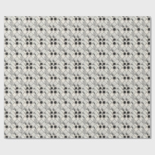 Chique Retro Vrouw Minimalistische Monochrome Patr Cadeaupapier