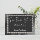 Chique Retro Zwart & Wit Parels Save The Date (Staand voorkant)