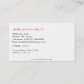 Chique Retro Zwarte Roze Stippenzonnebril Beauty Visitekaartje (Achterkant)