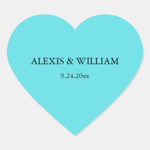 Chique Robins Ei Blauw Bruiloft Hart Sticker