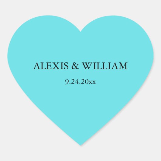 Chique Robins Ei Blauw Bruiloft Hart Sticker (Voorkant)