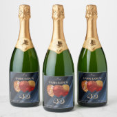 Chique rode ballonnen goud & glitter Fabulous verj Sparkling Wijnetiket (Flessen)