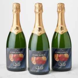 Chique rode ballonnen goud & glitter Fabulous verj Sparkling Wijnetiket