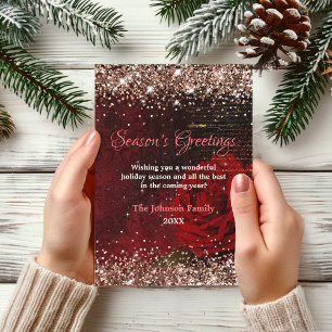 Chique rode bloem goud glitter kerst nieuwjaar