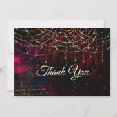 Chique rode bloem vakantie glittersnoeren bedankkaart (Voorkant)