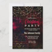 Chique rode bloem vakantie lichten Kerstmis Kaart (Voorkant)