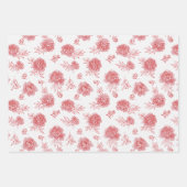 Chique Rode Bloemen   Inpakpapier Vel (Voorkant 3)