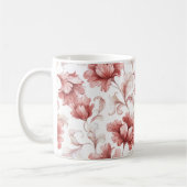 Chique Rode Bloemen Koffiemok (Links)