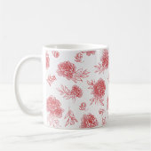 Chique Rode Bloemen Koffiemok (Links)