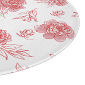 Chique Rode Bloemen Snijplank (Hoek)