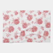 Chique Rode Bloemen   Theedoek (Horizontaal)