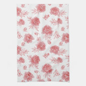 Chique Rode Bloemen   Theedoek (Verticaal)