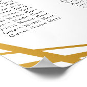 Chique rode bloemenfaux gouden bruiloft zitgrafiek poster (Hoek)