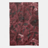 Chique Rode Bloemige Bruidsboeket Bruiloft Theedoek (Verticaal)