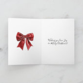 Chique Rode Bogen Kerst Kaart (Binnen)