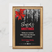 Chique rode boog glitter lichten kerst nieuw jaar (Voorkant)