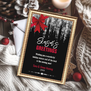 Chique rode boog glitter lichten kerst nieuw jaar