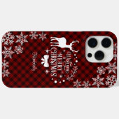 Chique rode buffel MERRY KERSTMIS Monogram Case-Mate iPhone Case (Achterkant (horizontaal))