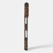 Chique rode dierprint luipaardmonogram Case-Mate iPhone case (Achterkant / Rechts)