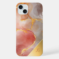 Chique Rode en Gouden Agaat Monogram