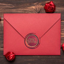 Chique rode en gouden kerst wax zegelstickers