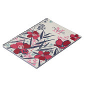 Chique rode en roze bloemige monogram notitieboek (Linkerzijde)