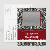 chique rode foto Afstuderen uitnodiging (Voorkant / Achterkant)