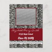 chique rode foto Afstuderen uitnodiging (Voorkant)